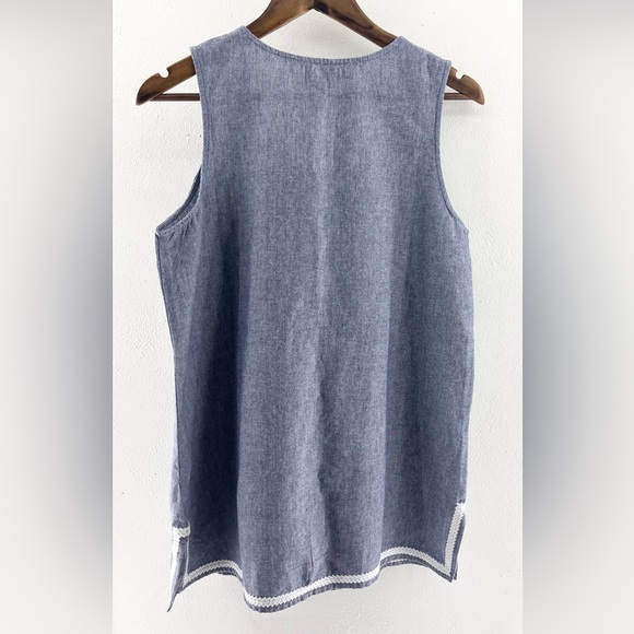 NWT Mud Pie Gigi Embroidered Chambray Tunic Ladies Medium - Picture 7 of 8